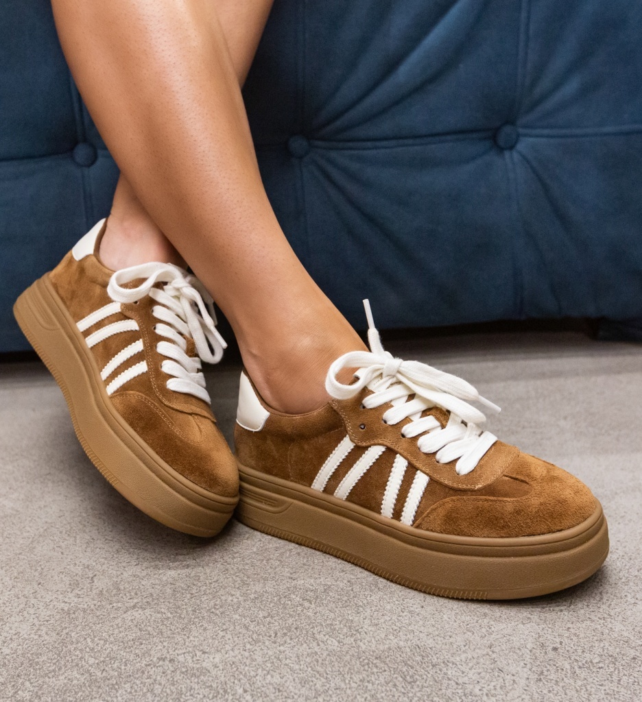 Sneakers Dama Dasy Camel - Confort Sport - imagine 3