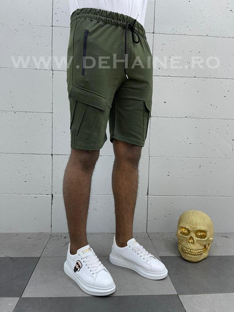 Pantaloni scurti trening kaki fashion B3937