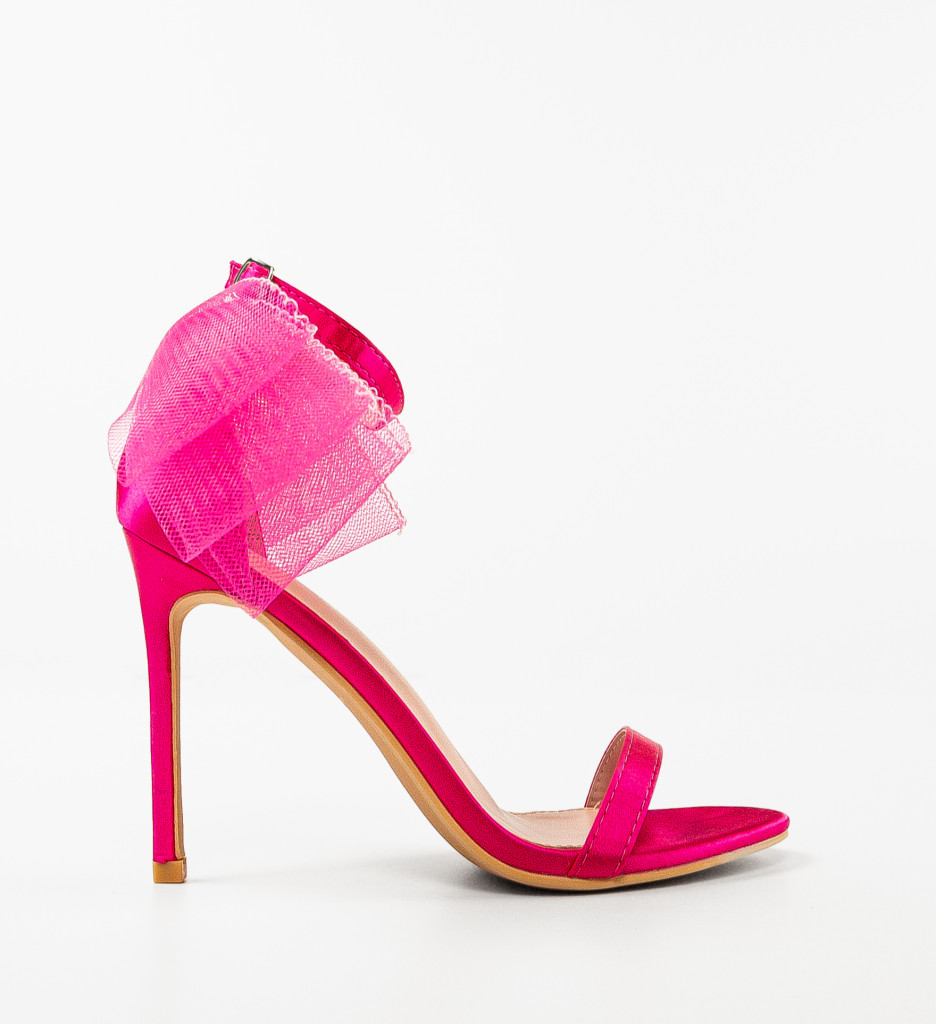 Sandale Narmer Fuchsia cu Toc Elegant - imagine 4
