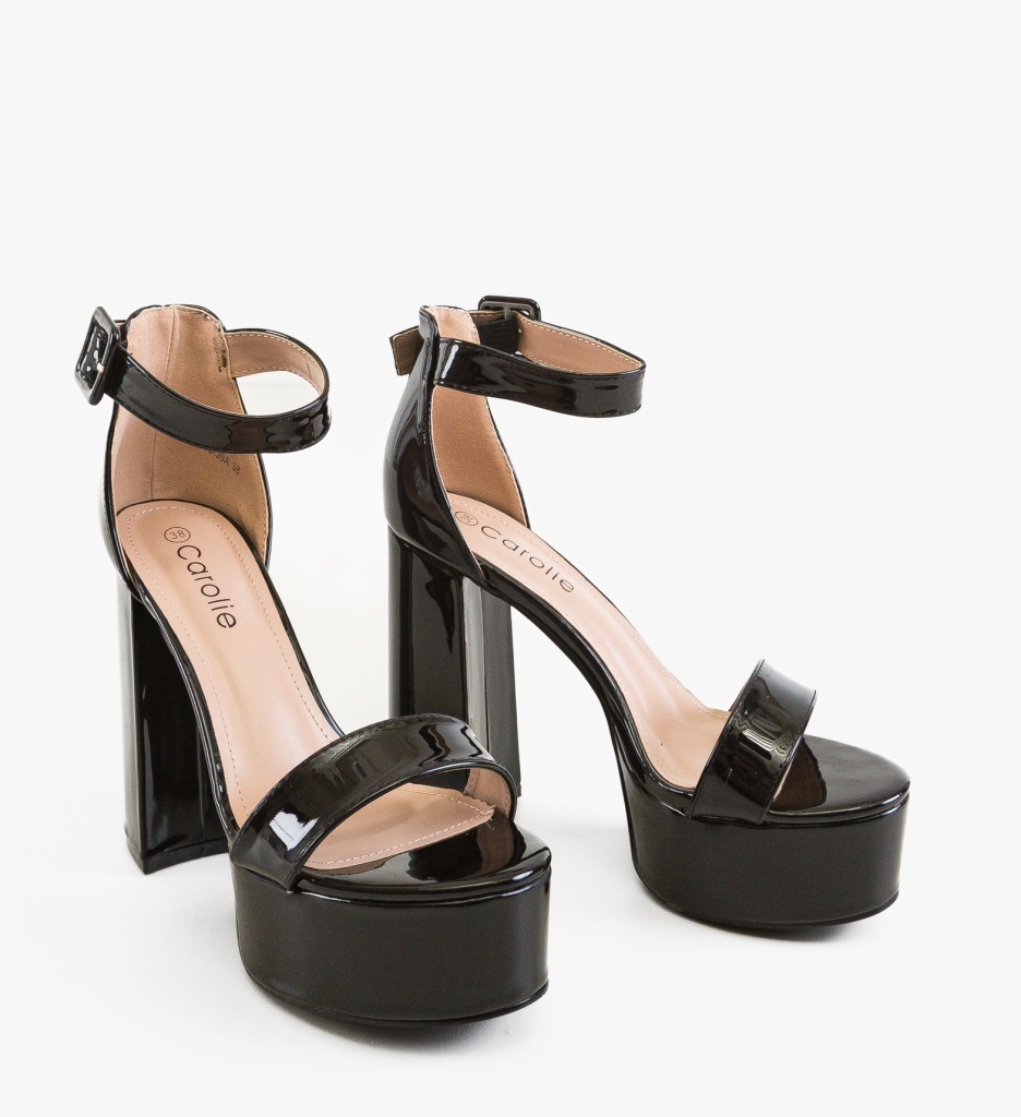Sandale cu toc Butts Negre - Eleganță și Stil - imagine 3