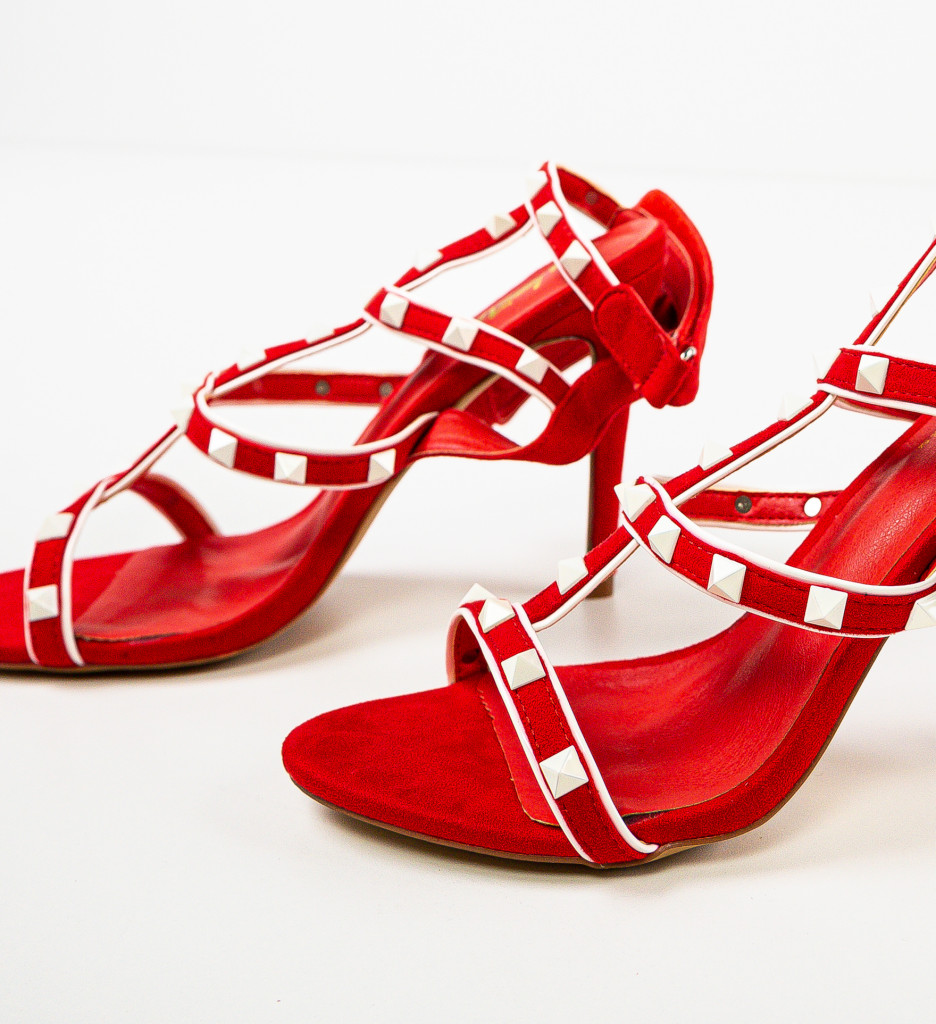 Sandale Redin Rosii Elegante - imagine 7