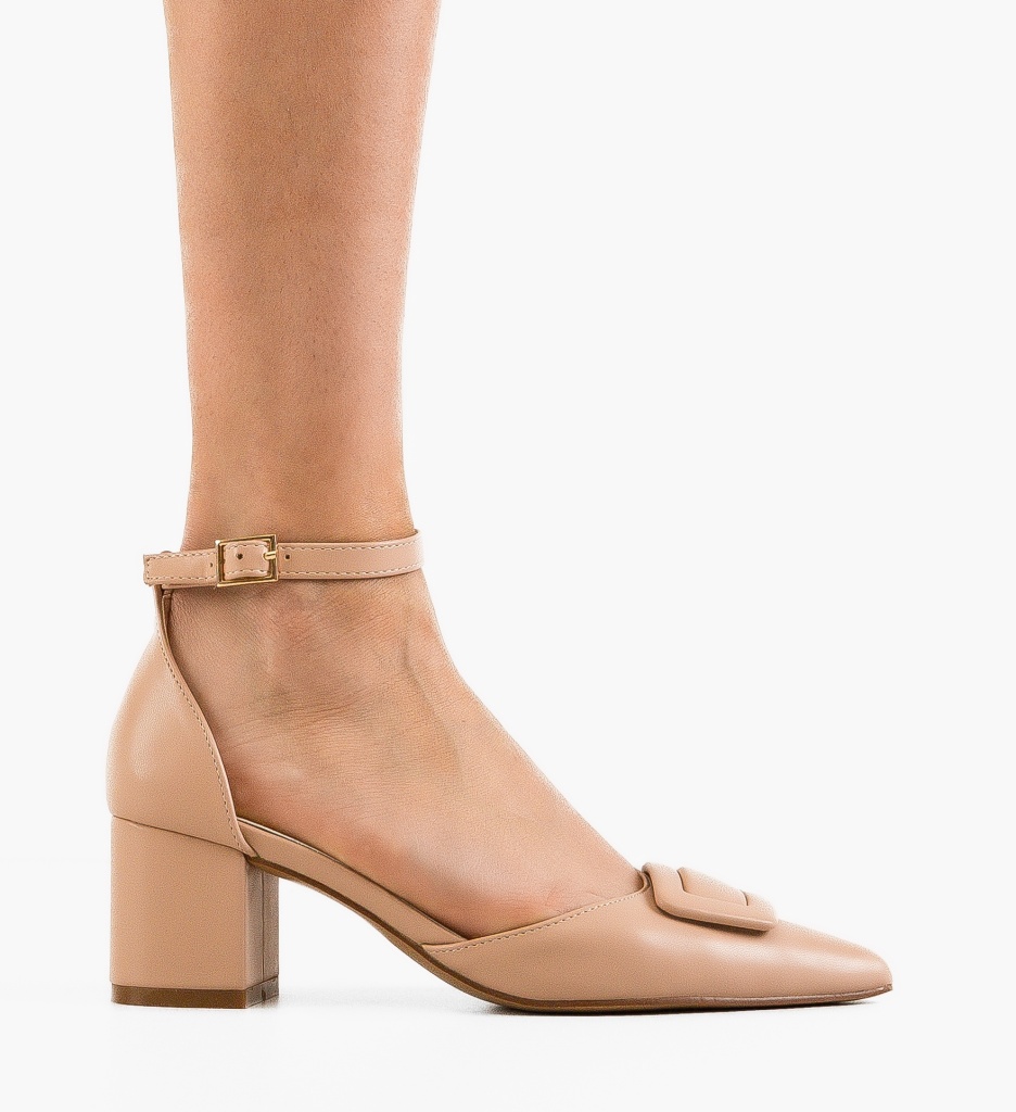 Pantofi cu Toc Rohan Nude | Eleganți & Versatili - imagine 3