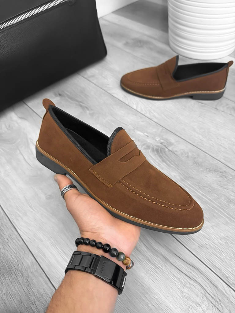 Mocasini Barbati Comozi din Piele Eco Maro