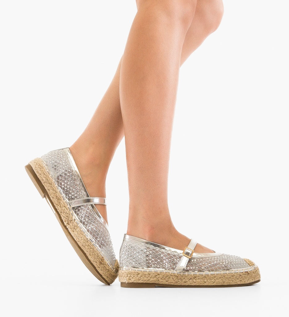 Espadrile Dama Vera Argintii - Confort Eleganță