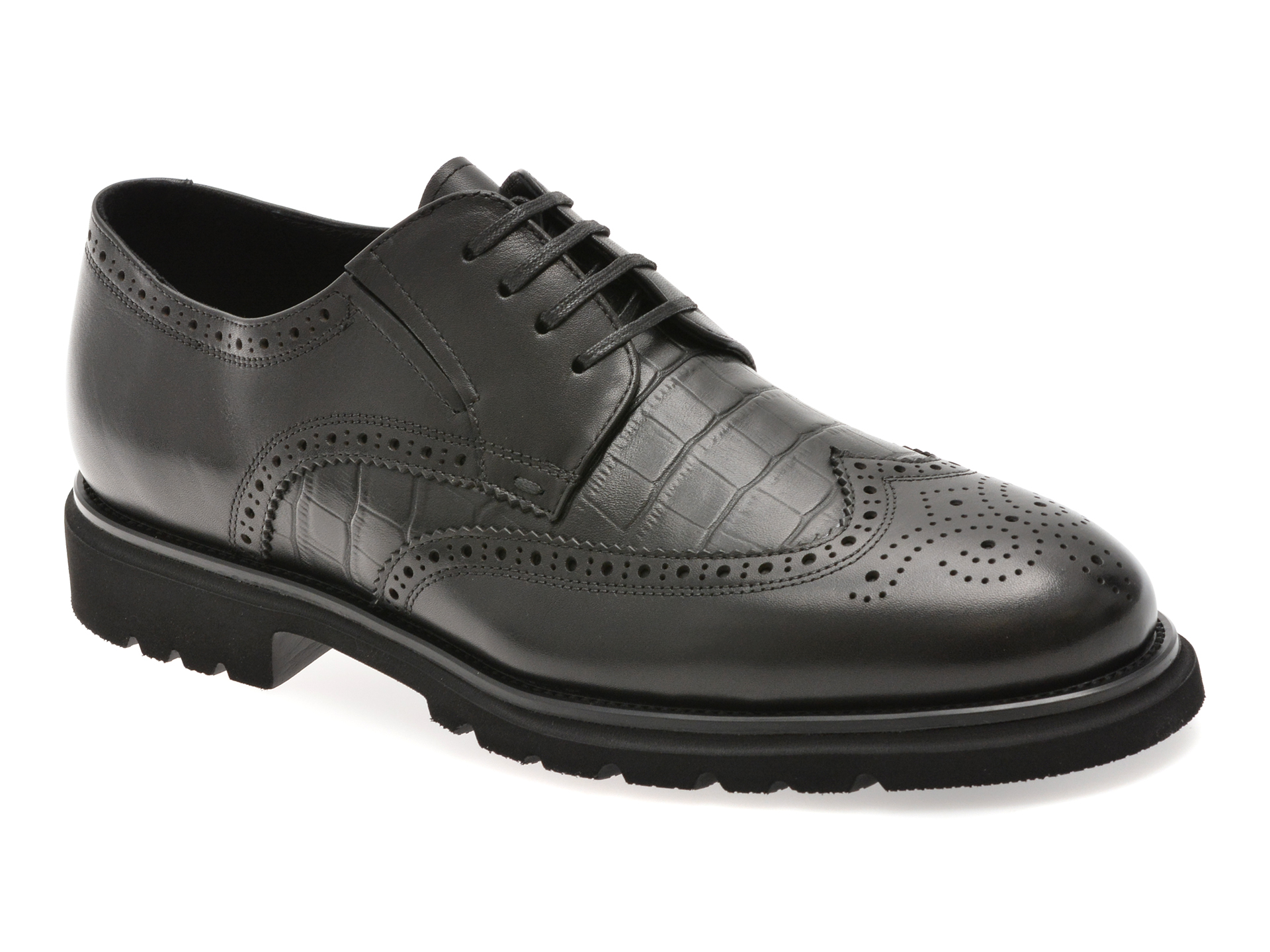 Pantofi EPICA negri din piele naturală