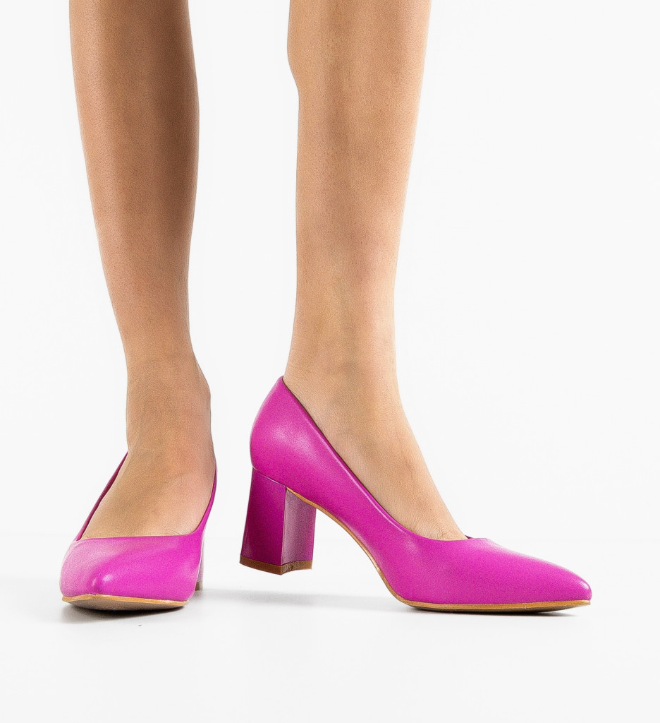 Pantofi dama Walton Fuchsia cu toc elegant - imagine 3