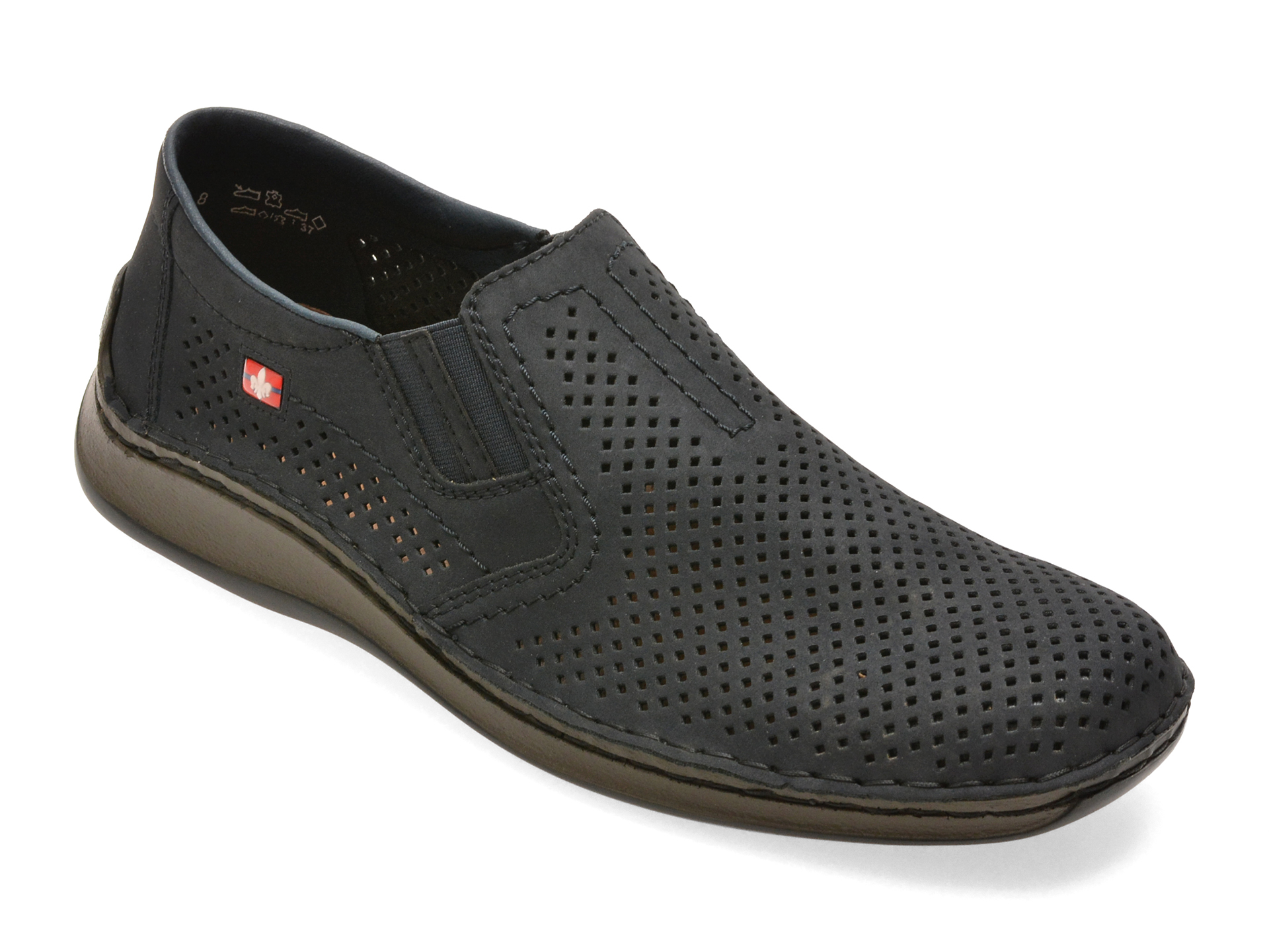 Pantofi Rieker bleumarin din piele naturală - imagine 2