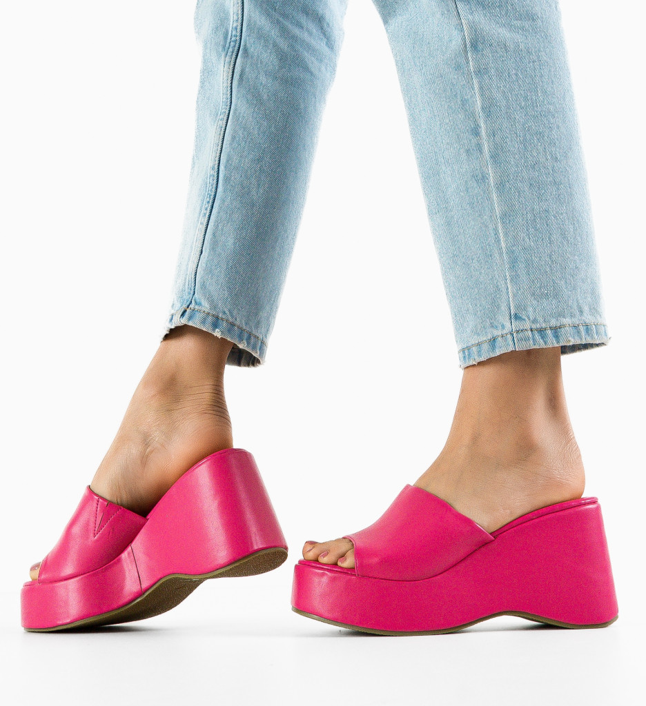 Papuci Dama Fuchsia Azura - Confort și Stil - imagine 2