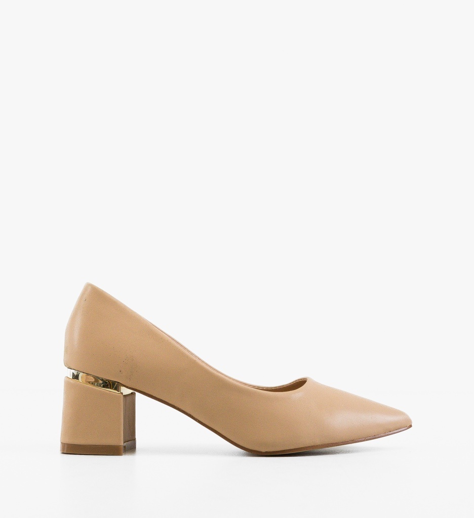 Pantofi Helen Bej cu Toc Eleganti - imagine 12