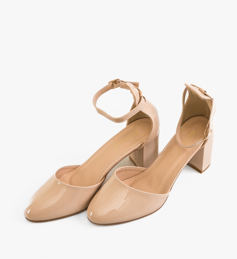 Pantofi Dama Peppre Bej cu Toc Eleganți - imagine 7