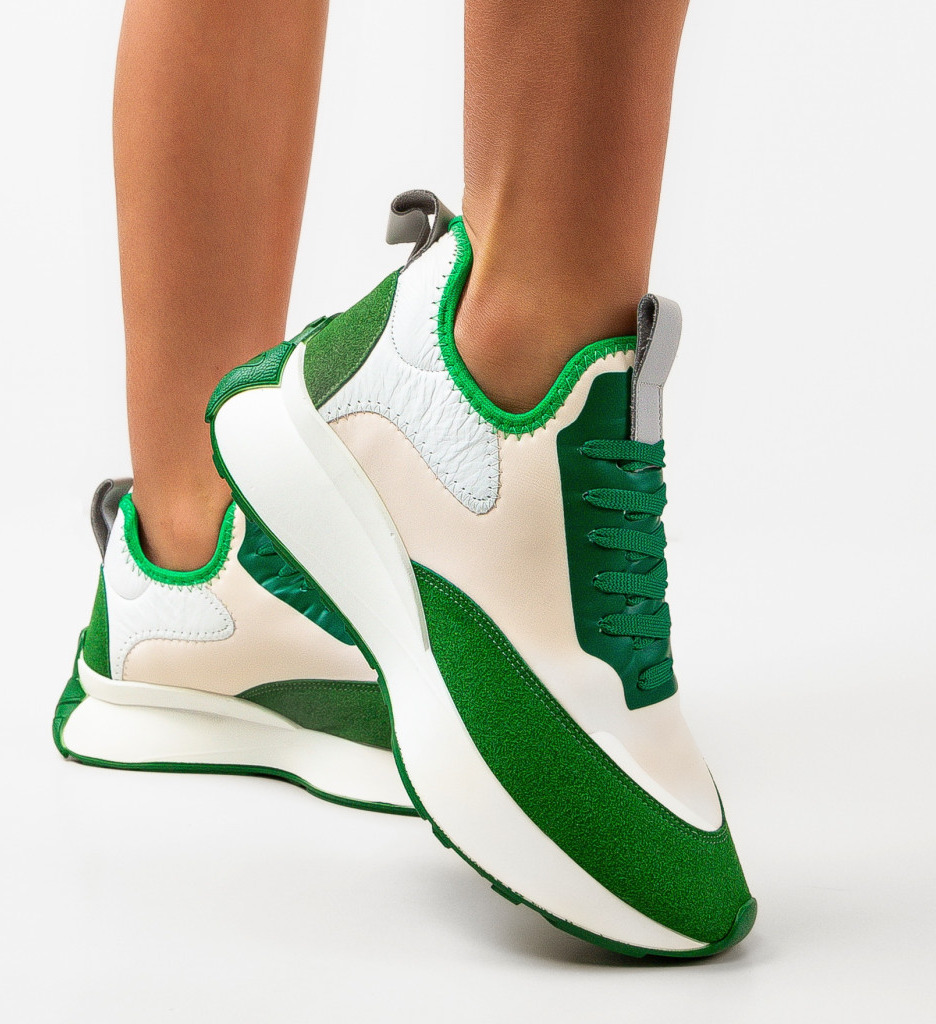 Sneakers Dama Londan Verzi - Confort și Stil - imagine 2
