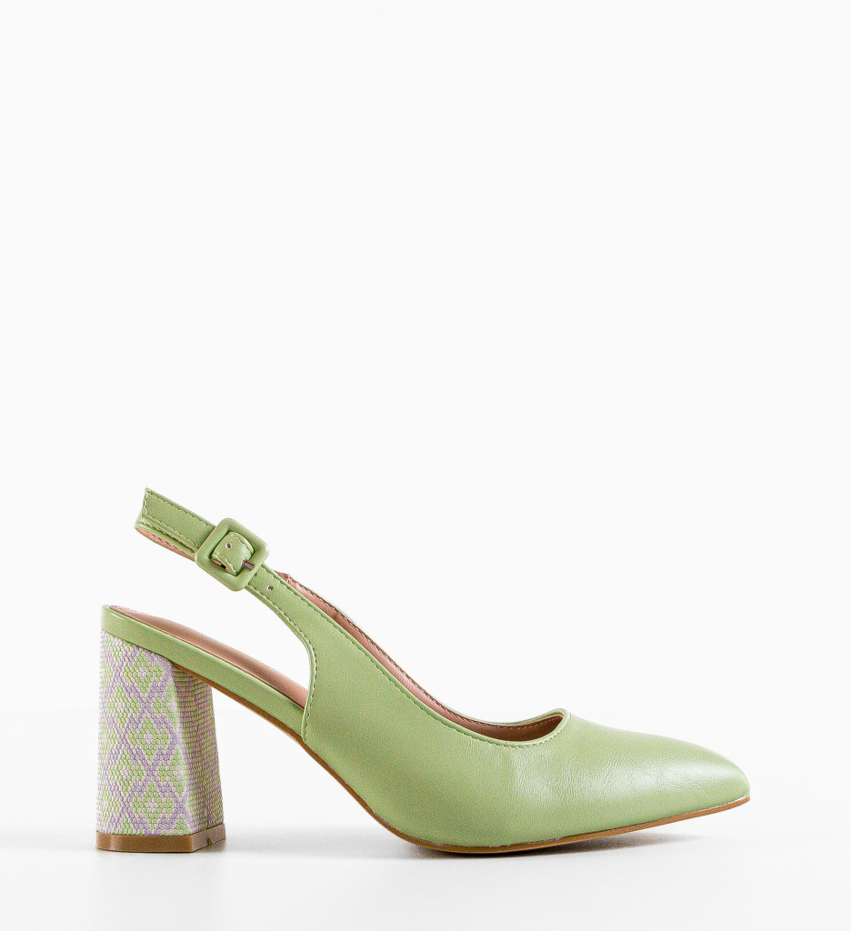 Pantofi Rafda Verzi cu Toc | Eleganță