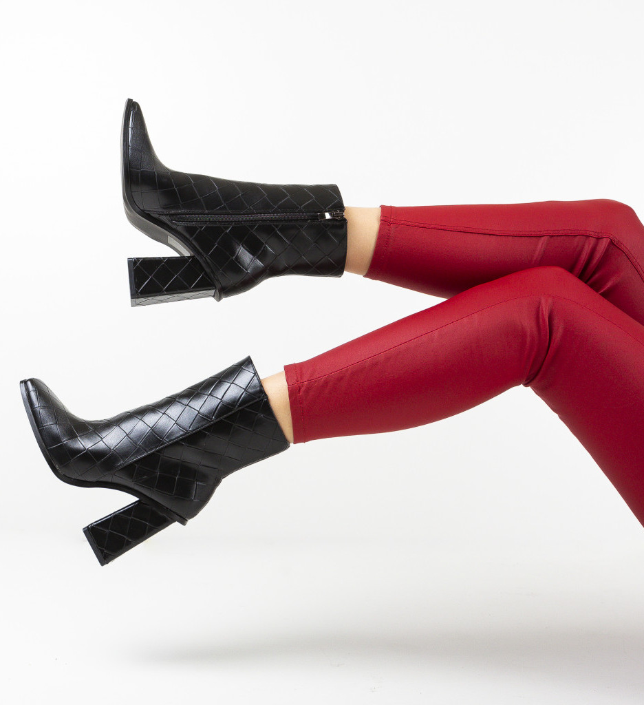Botine Ebzera Negre - Eleganță și Stil - imagine 2