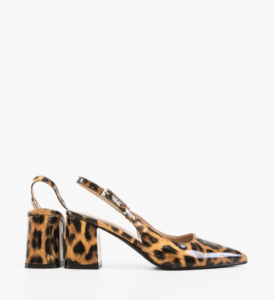 Pantofi dama Kan Print eleganți cu toc - imagine 8
