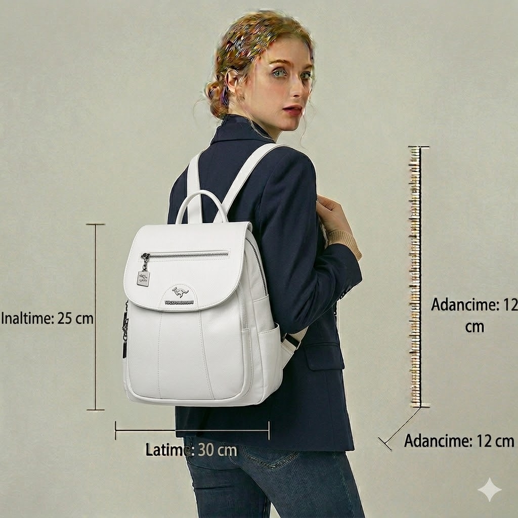 Rucsac Dama Pfy Alb - Elegant si Spatios - imagine 4