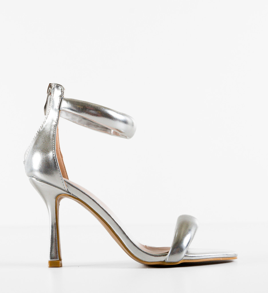 Sandale cu Toc Argintii Yakup - Eleganță Maximă - imagine 5