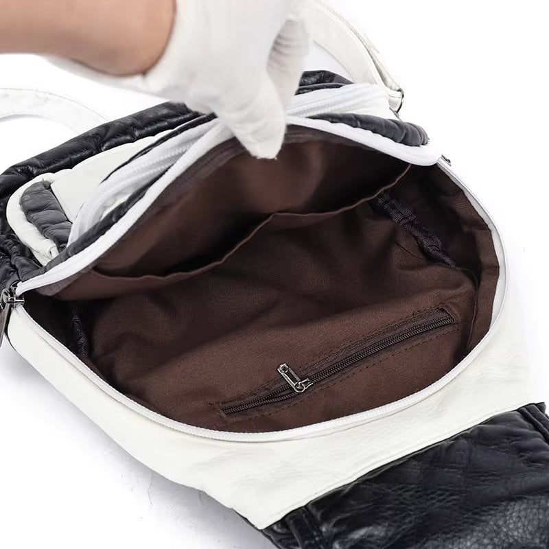 Rucsac Dama Picadili Rilena - Design Elegant Rosu/Alb - imagine 5