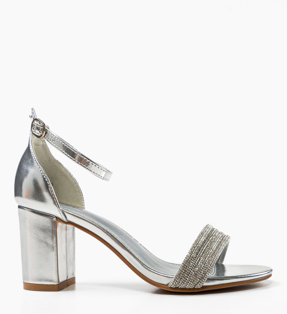 Sandale cu toc Duke Argintii - Eleganță și Stil - imagine 4