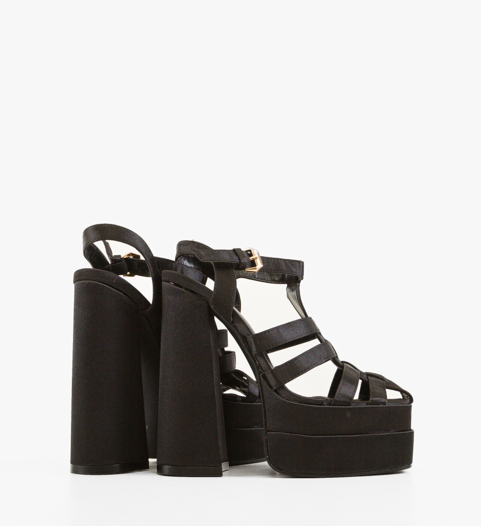 Sandale Giles Negre cu Toc Elegant - imagine 4