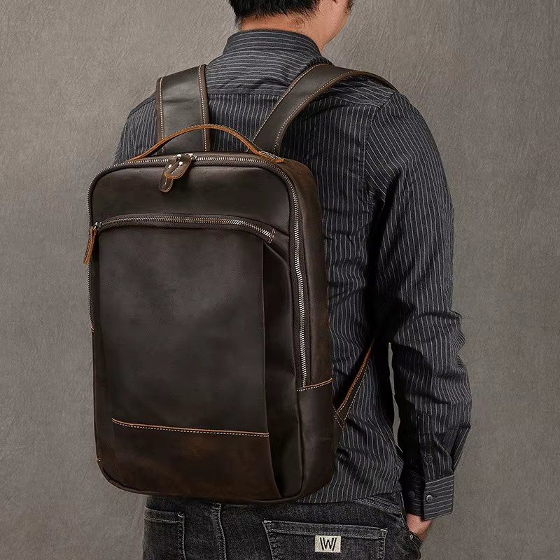 Rucsac Piele Barbati Delis Orion GT3321 Maro - imagine 2