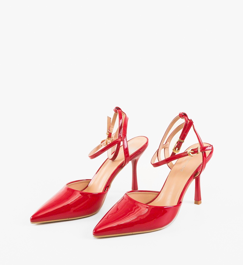 Pantofi Sureha Rosii cu Toc - Eleganta Maxima - imagine 3