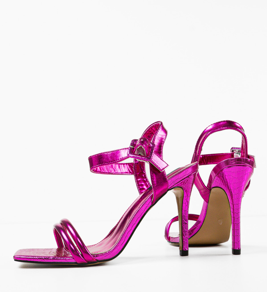 Sandale cu toc Alecia Fuchsia | Eleganță și Stil - imagine 7