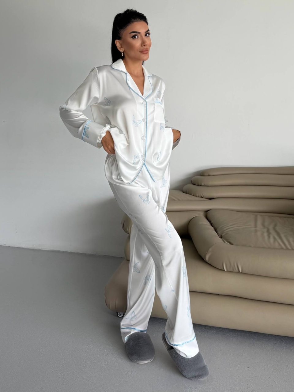Set Pijama Dama 2 Bucati Delis Satin Mat