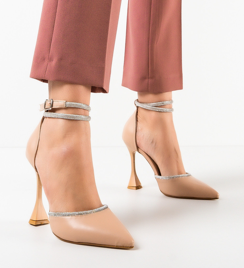 Pantofi Dama Bark Nude - Eleganță Modernă - imagine 2