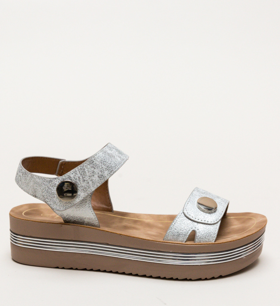 Sandale Penty Argintii Elegante pentru Ocazii - imagine 6