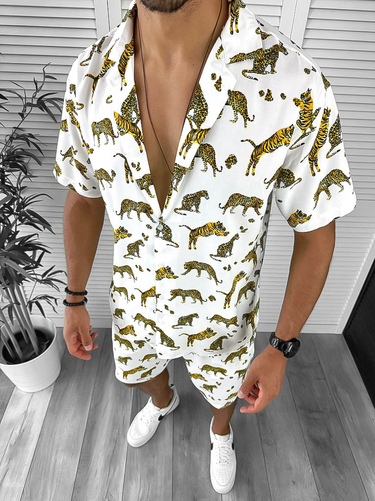 Compleu Vara Barbati Camasa + Pantaloni Imprimeu