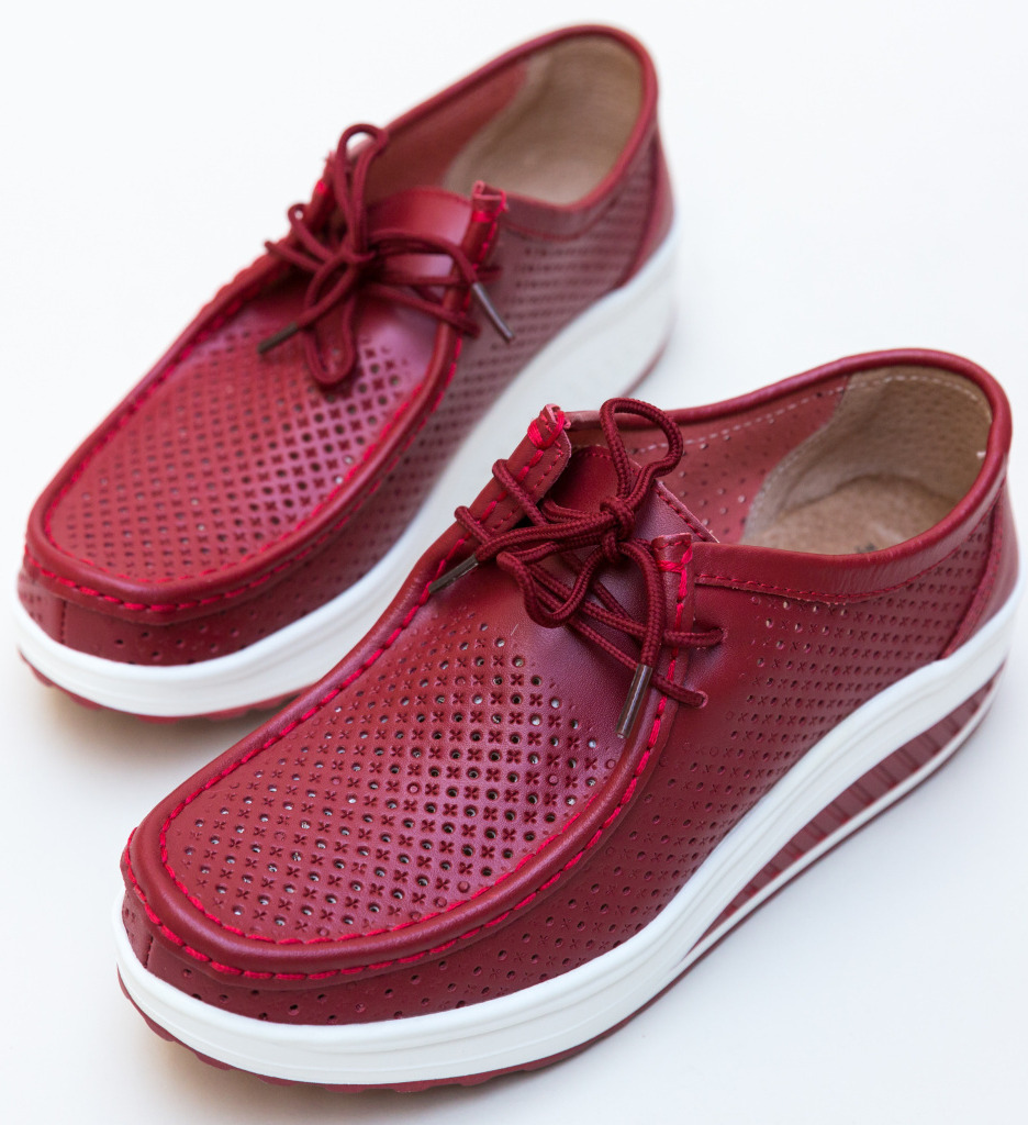 Pantofi Casual Baroco Rosii | Design Elegant - imagine 4