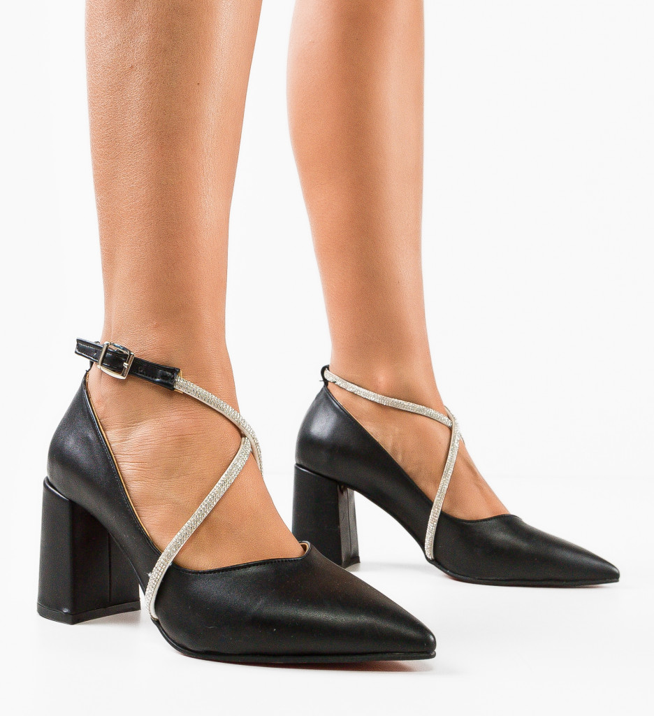 Pantofi Yezyga Negri cu Toc - Stil și Eleganță - imagine 4
