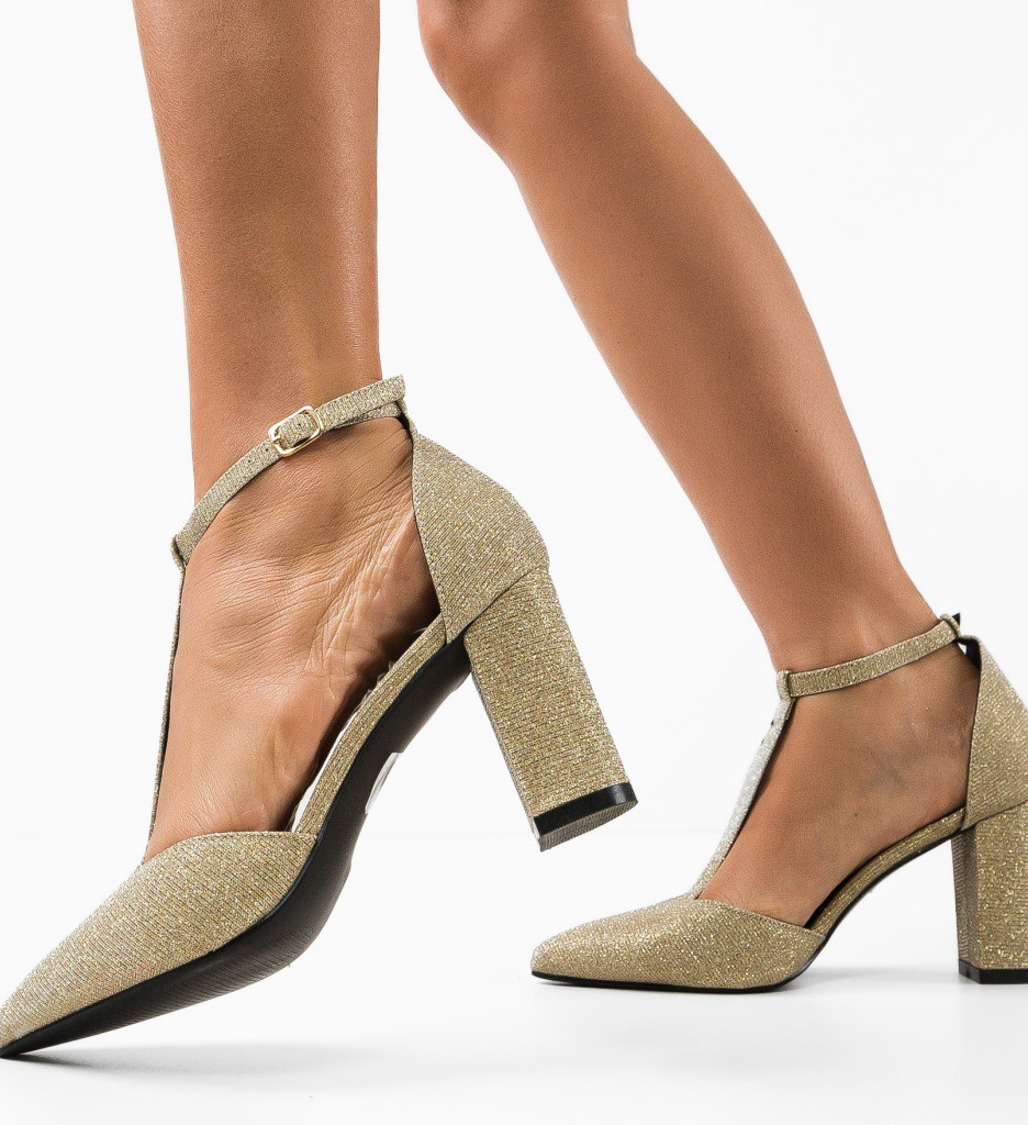 Pantofi Dama Select Aurii - Eleganță Strălucitoare