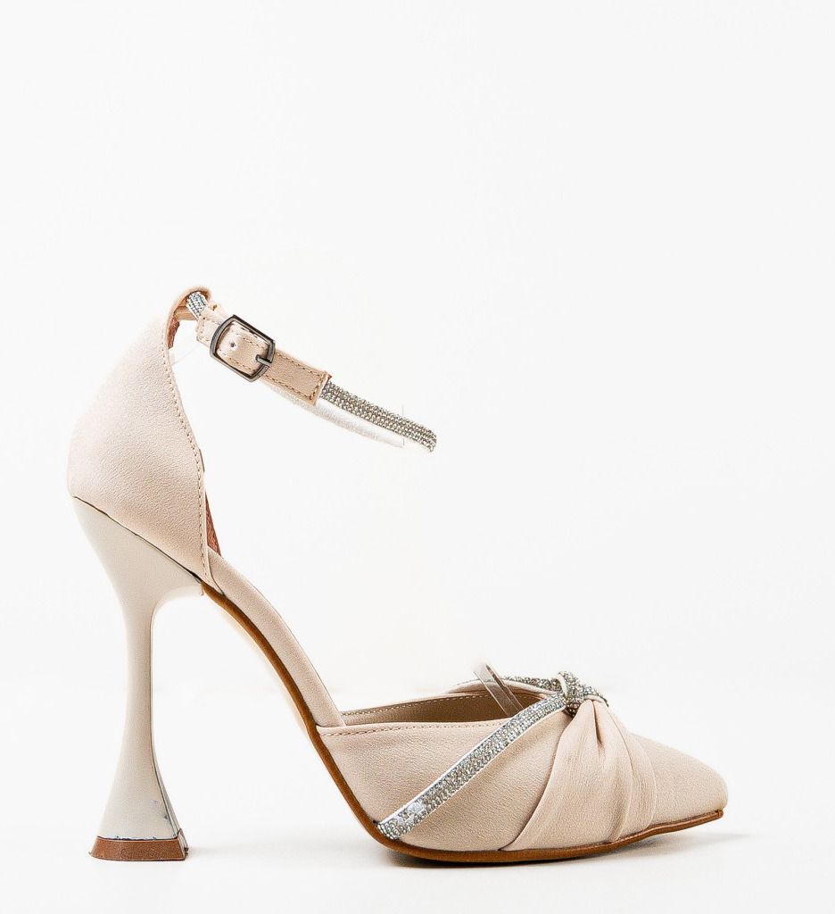 Pantofi dama Ampyl Bej cu toc - Eleganță și Stil - imagine 4