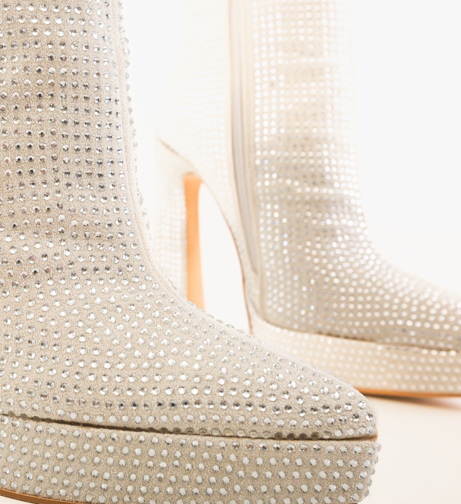 Botine Dama Iram Argintii - Eleganta si Stil - imagine 4
