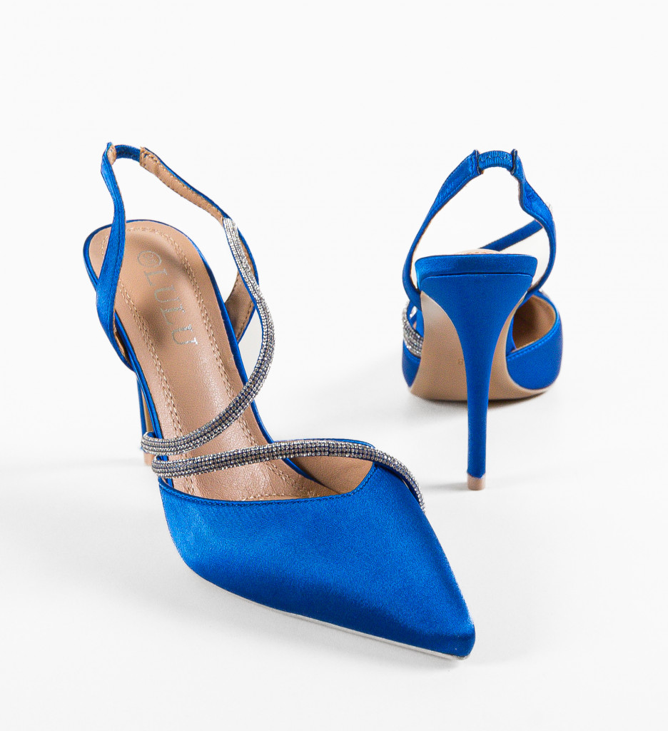 Pantofi Khan Albastri cu Toc Eleganți - imagine 6