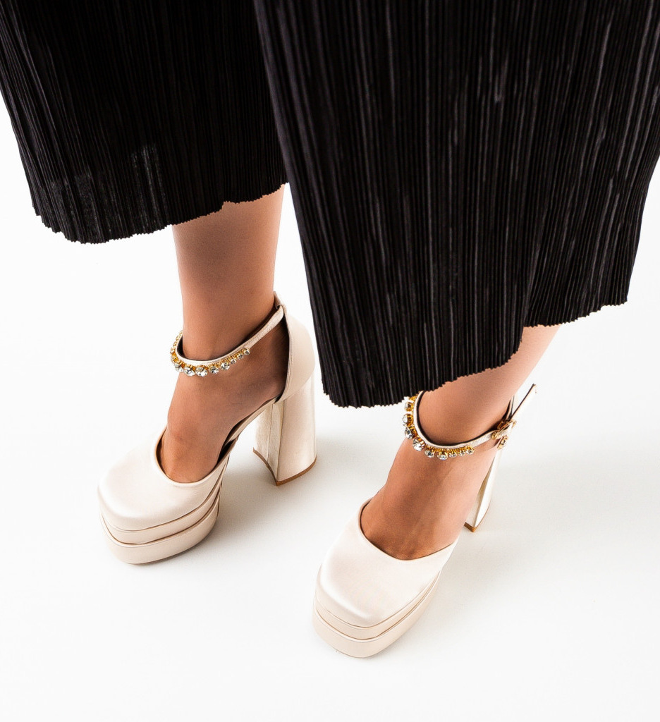 Pantofi Iman Bej cu Toc Eleganți - Stil și Confort - imagine 3