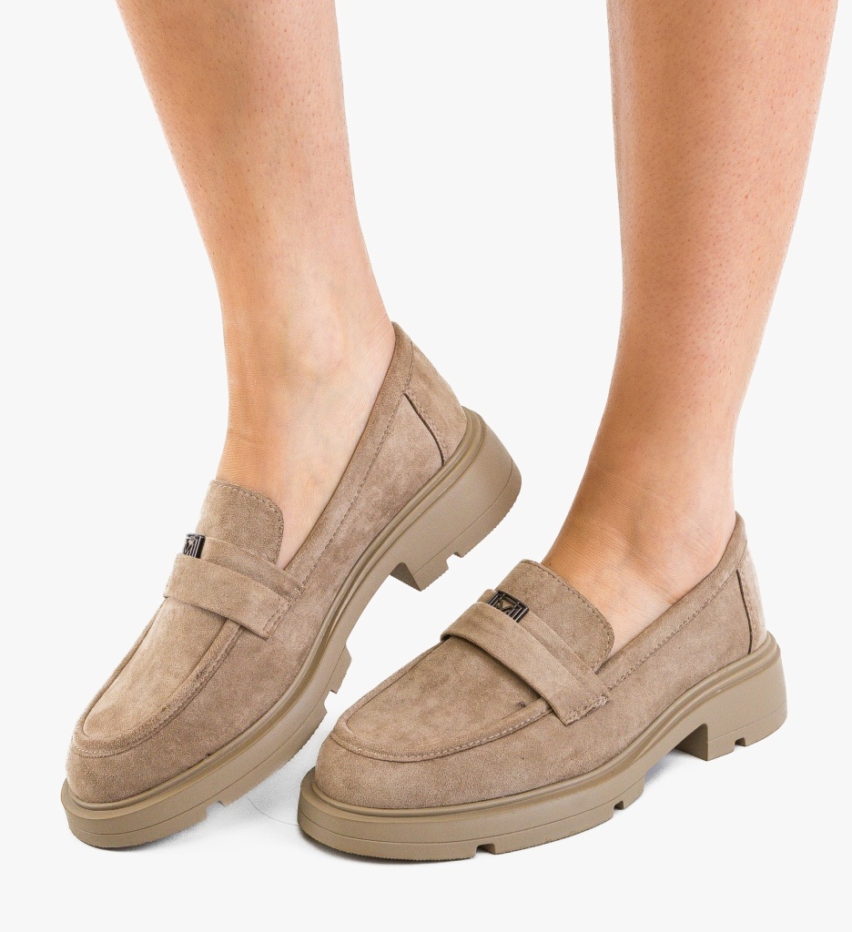Pantofi Casual Dama Calform Bej Confortabili