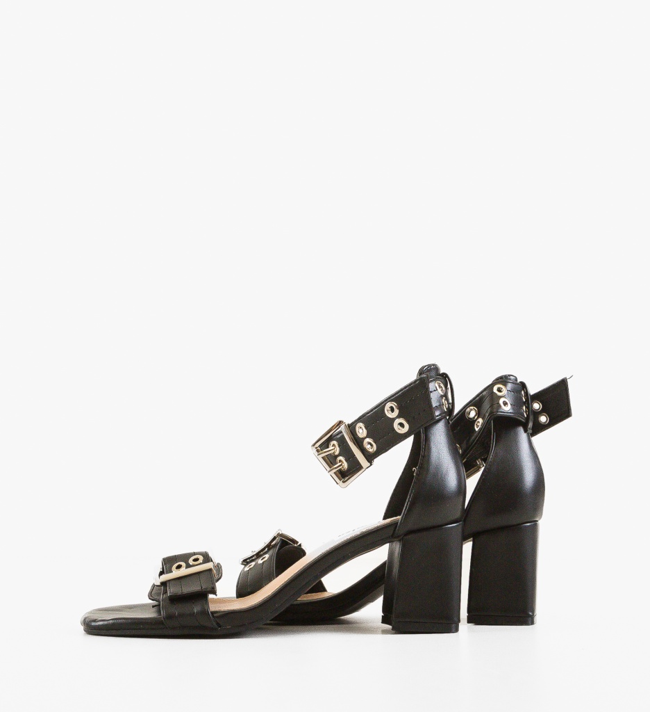 Sandale Haider Negre cu Toc Elegant | Stil Refined - imagine 4