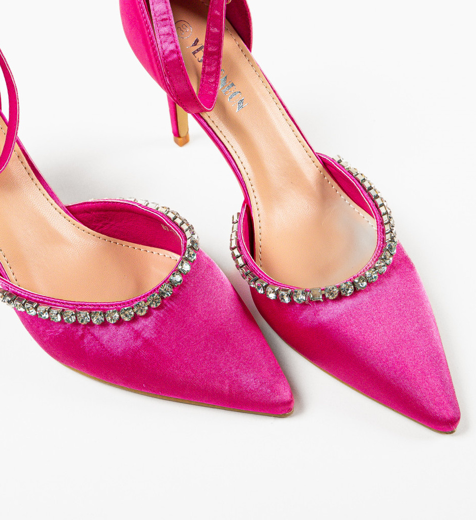 Pantofi Dama Aine Fuchsia cu Toc Eleganți - imagine 7