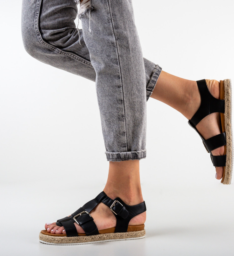 Sandale Hurst Negre | Eleganță și Confort Vară - imagine 2