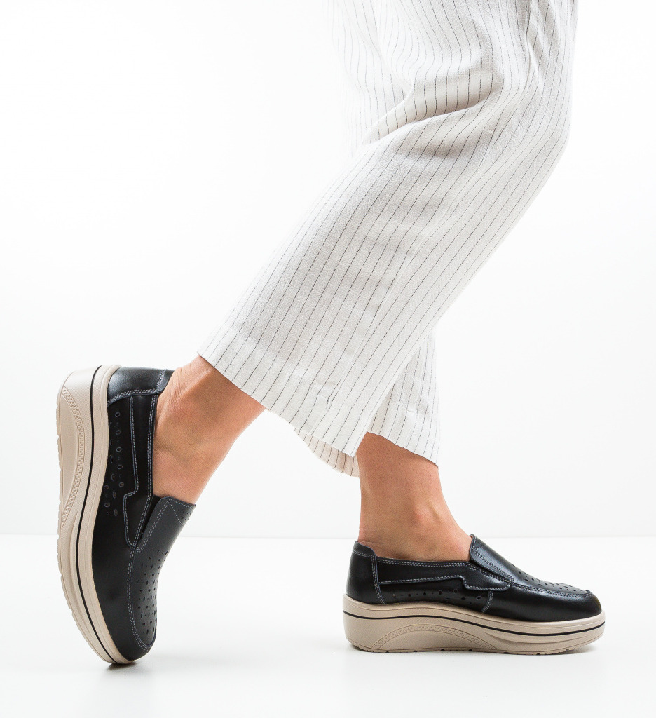 Pantofi Casual Olifram Negri | Confort & Stil - imagine 2