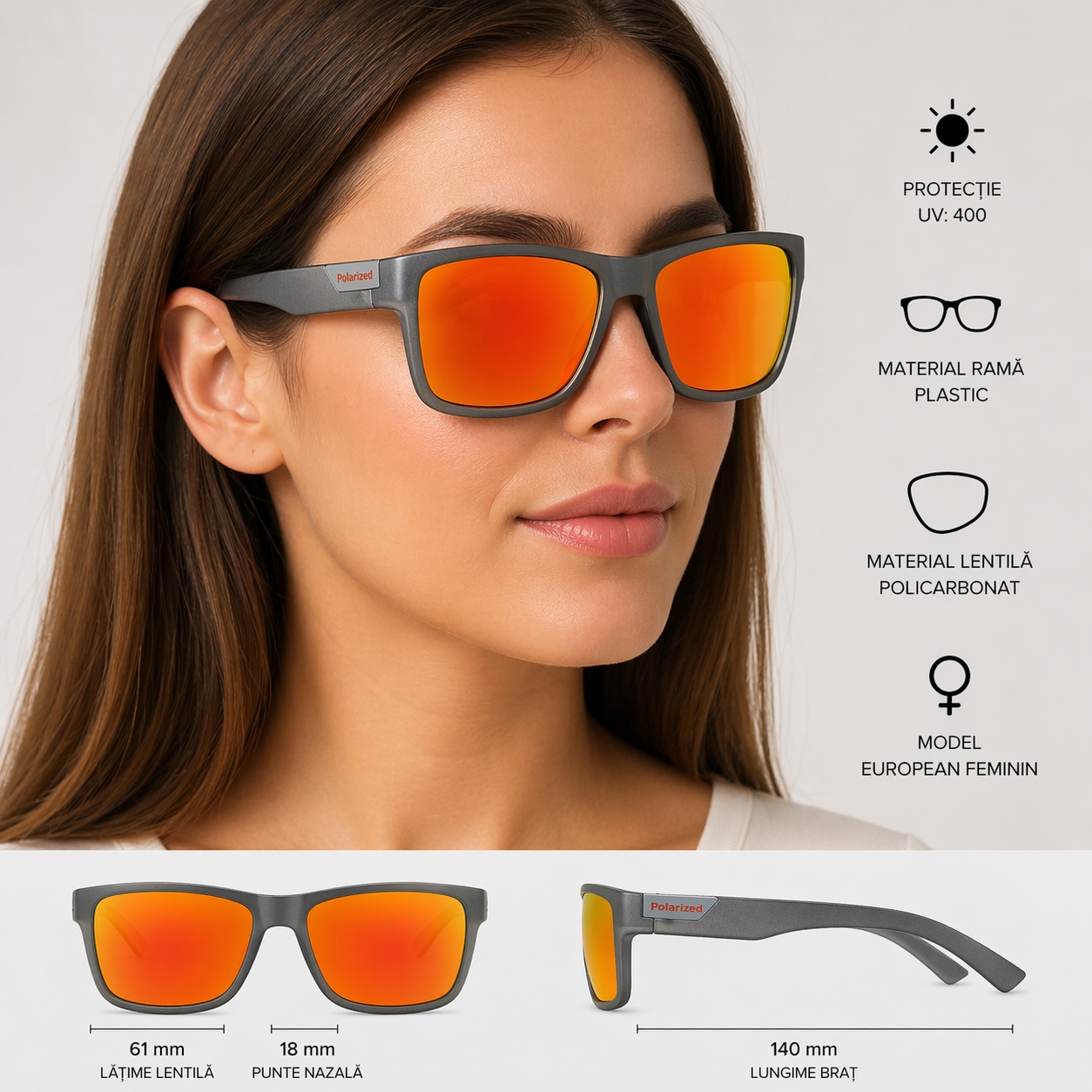 Ochelari Soare Picadili SG026 Gri UV400 - imagine 2