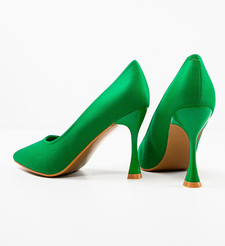 Pantofi Kikor Verzi Eleganți cu Toc - imagine 6