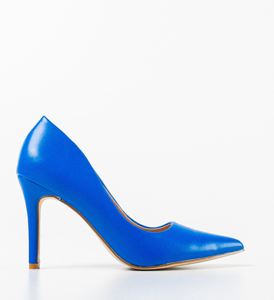 Pantofi Plazar Albastri cu Toc Eleganți - imagine 4