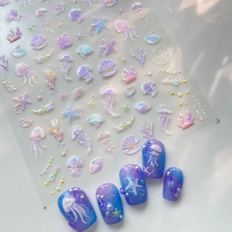 Abtibilduri 3D Unghii Marquise Multicolor