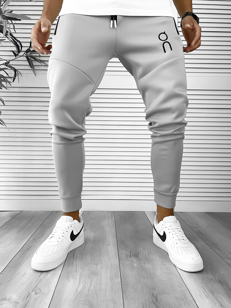 Pantaloni Trening Gri Conici - Stil și Confort