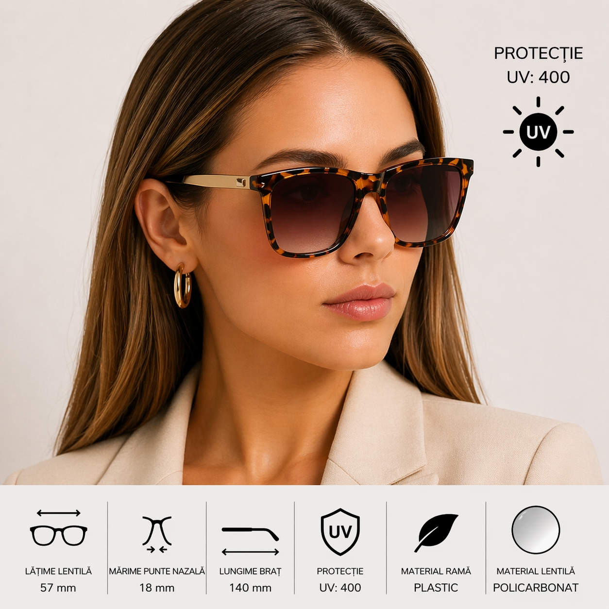 Ochelari Picadili Leopard cu Protecție UV400 - imagine 3