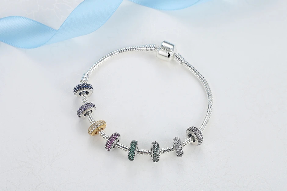 Charm Argint 925 Amanda Pietre Albe Placat Rodiu - imagine 2