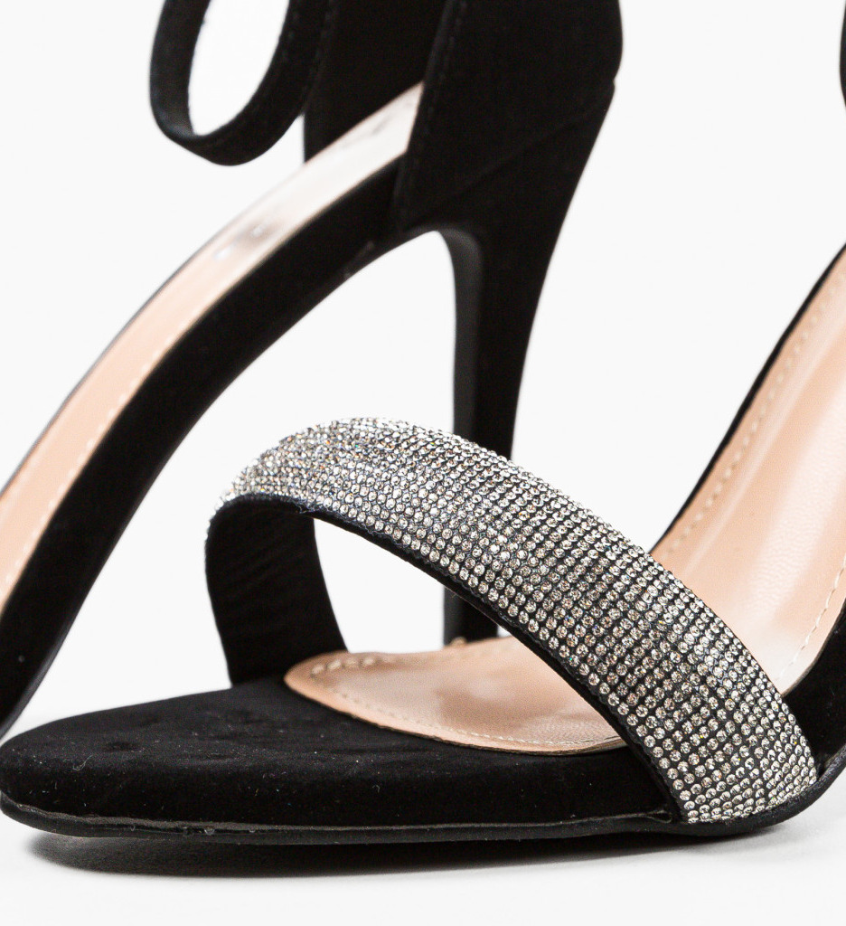 Sandale Uleanu Negre | Toc Elegant si Comod - imagine 7